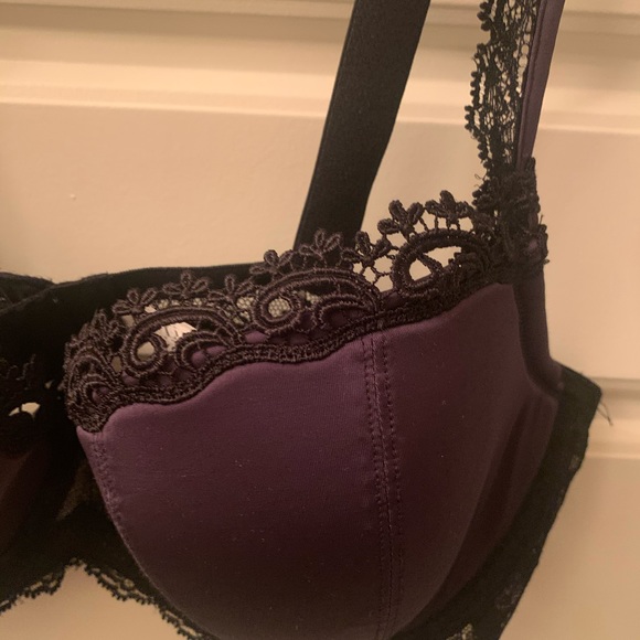 Felina bra - Demi cup in dark gray and black lace - Picture 2 of 8
